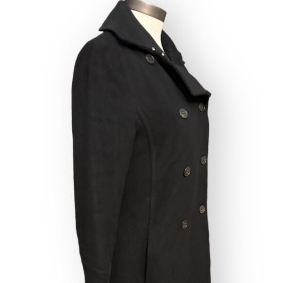 Theory Luxury Black Wool Angora Cashmere Double Breasted Coat S USA Early Y2K - Picture 5 of 11